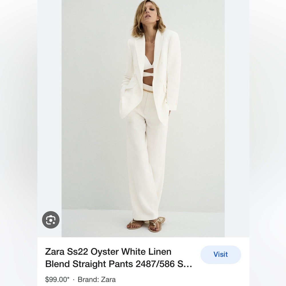 Zara Linen pants. Oyster White. XL. New without tags.